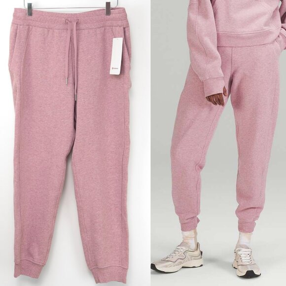 lululemon athletica Pants - Lululemon Scuba High Rise Jogger Pants Heathered Pink Taupe Size 12 Large New